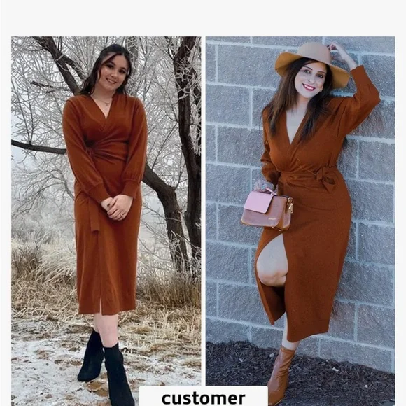 EXLURA Womens Knit Sweater Dress. - Picture 4 of 8